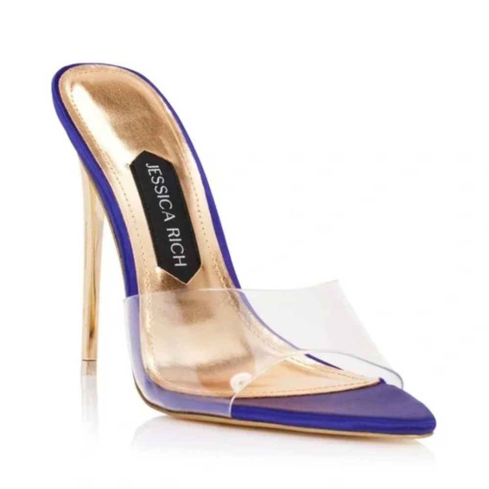 Jessica Rich Womens Purple Racy High Heel Mules Heels Size 37